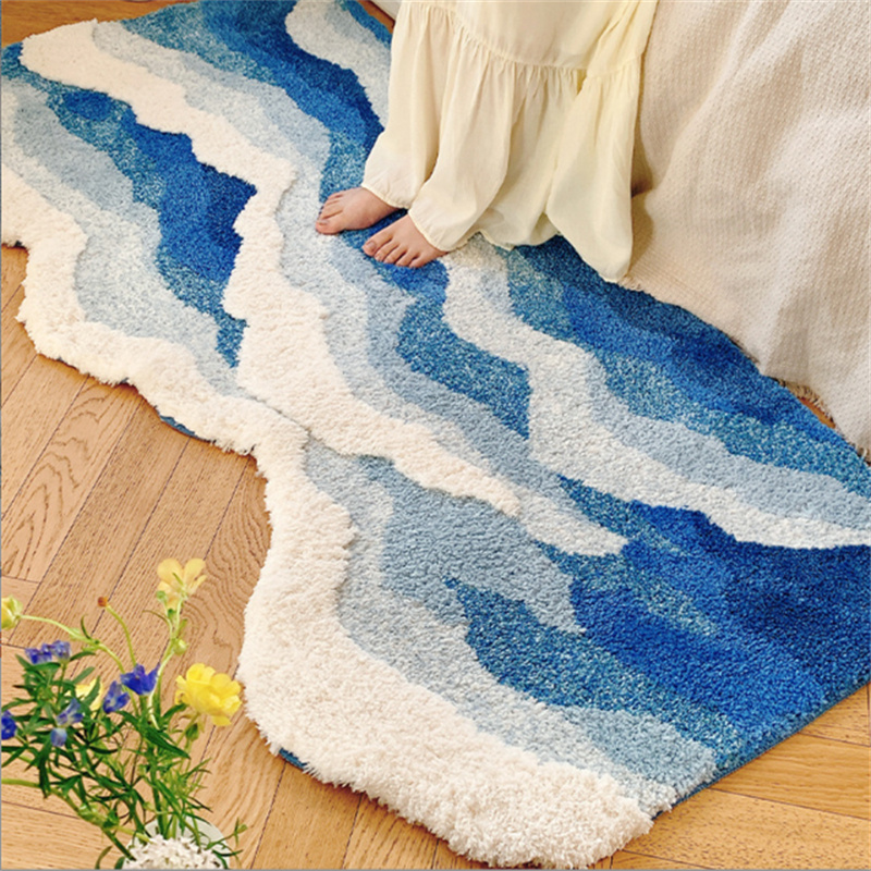 Home Fragrance Ocean Breeze - 50x120cm Ocean Wave Soft Plush Runner