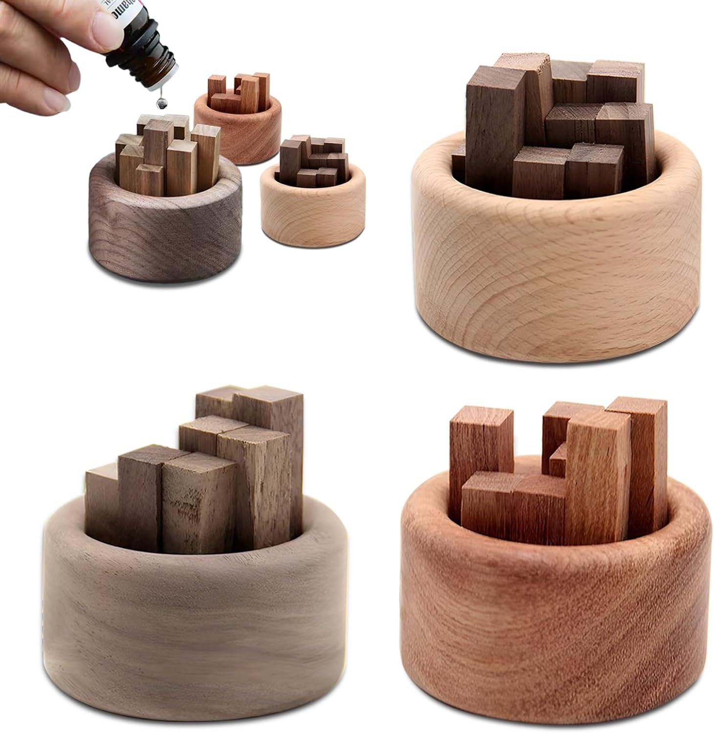 1/3pcs wooden essential oil di - đánh giá và giá Home Fragrance Set